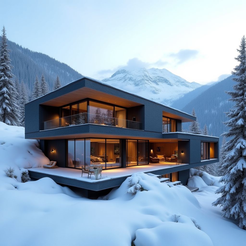Chalet montagnard contemporain